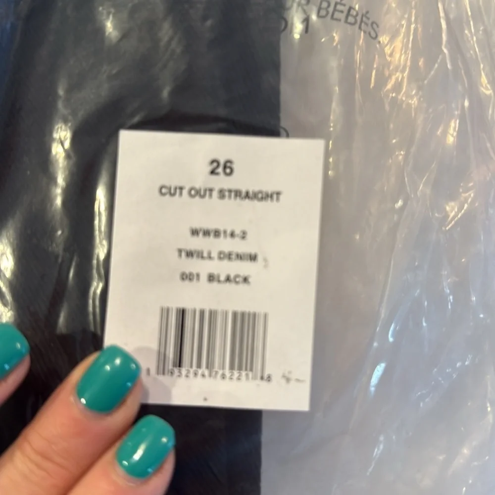 NWT WeWoreWhat Cut Out Straight Leg Twill Denim Jean Size: 26